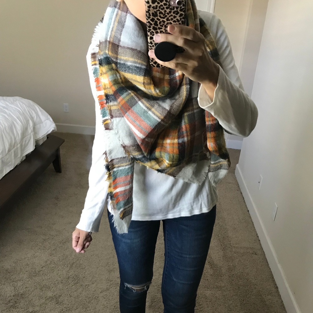 Zara plaid blanket scarf